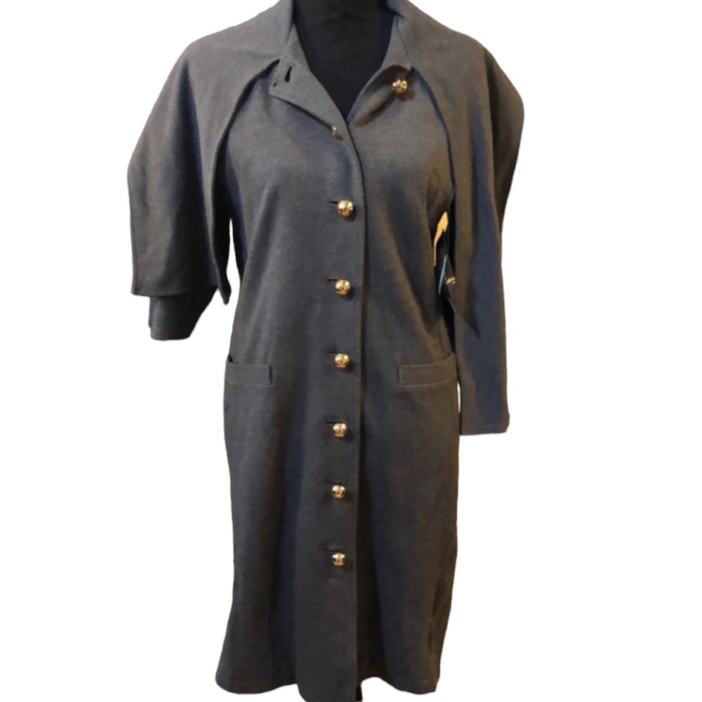VINTAGE LIZ CLAIBORNE ONGOING PONTE COAT GRAY SIZE SMALL NEW WITH TAGS
